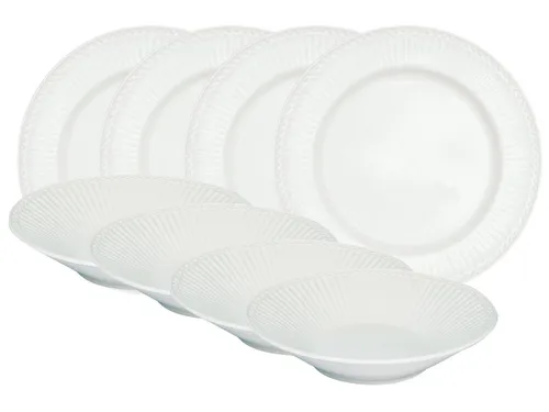 Greengate Geschirr-Set Alice Tafelset white 8tlg, Steinzeug in weiß von GreenGate
