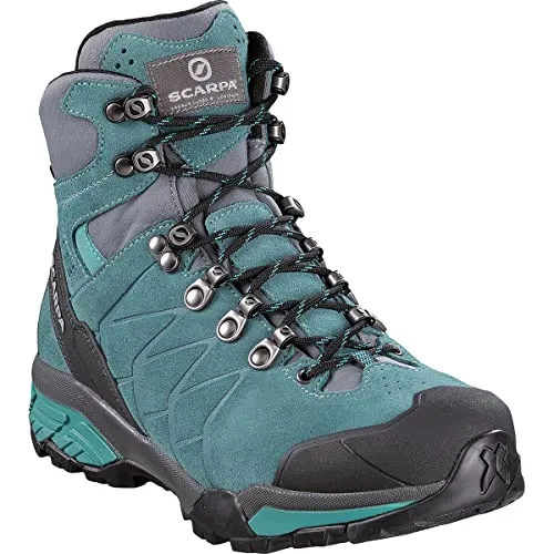 Scarpa ZG Trek GTX Women lagoon - Damen Wanderstiefel in Blau, Größe 38.5 - Wanderschuhe für Damen mit GORE-TEX-Membran, wasserdicht und atmungsaktiv. Ideal für Outdoor-Abenteuer, bieten Komfort und Stabilität in jedem Terrain.