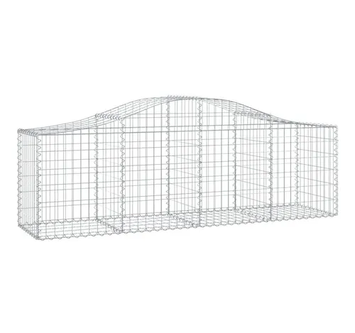 furnicato Gabionenzaun Gabionenwand Hochbogen 200x50x60/80 cm - Dekorative Gabionenwand mit Hochbogen aus verzinktem Eisen. Ideal als Gartenbarriere für mehr Privatsphäre und Windschutz. Robuste Konstruktion, einfach zu befüllen und vielseitig einsetzbar.