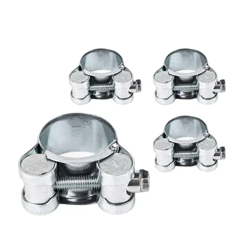 Rohrschellen, 23–25 mm, starke verstärkte Rohrschellen, verzinkter Stahlrohr-Schlauchschellen-Befestigungen (4 Stück, 23–25 mm)
