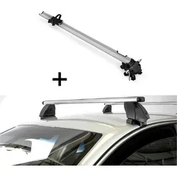 Fahrradträger Bike Pro + Dachträger K1 PRO Aluminium kompatibel mit für Fiat 500 (3Türer) 07-14