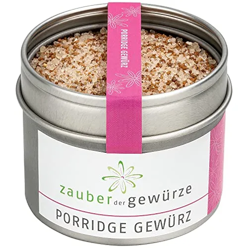 Zauber der Gewürze Porridge Gewürz - für Porridge, Haferflocken, Oatmeal, Overnight-Oats, Müsli oder Dessert, Spitzen-Qualität in wiederverschließbarer Aroma-Dose, 100 g