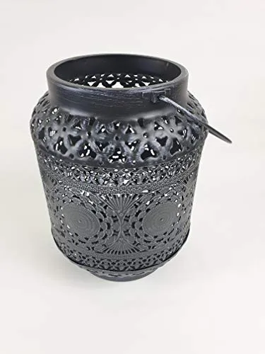 Laterne aus Metall Oriental 25 cm (schwarz)