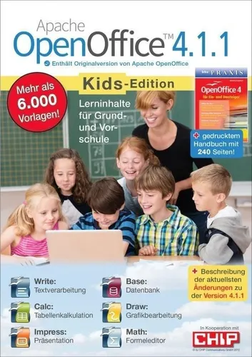 Open Office 4.1.1 Kids-Edition für Einsteiger (PC-Software) Büro (Neuware)