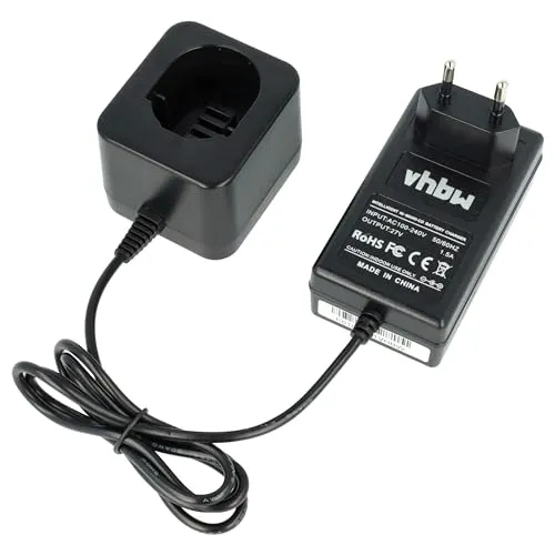 vhbw 220V Netzteil Ladegerät kompatibel mit Black & Decker KC1282C, KC1282CK, KC1282F, KC1282FK, KC12C, KC12CE, KC12E, KC12GT, KC12GTBK Werkzeug