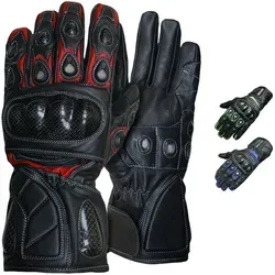German Wear Motorradhandschuhe GW402G Motorradhandschuhe Lederhandschuhe rot 8=M