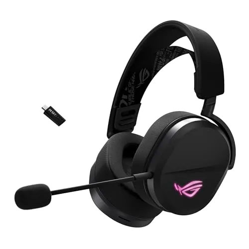 ASUS ROG Pelta Kabelloses RGB Gaming Headset - Gaming-Headset mit kabelloser Verbindung über Bluetooth und 2,4 GHz, ausgestattet mit RGB-Beleuchtung für ein beeindruckendes Spielerlebnis.