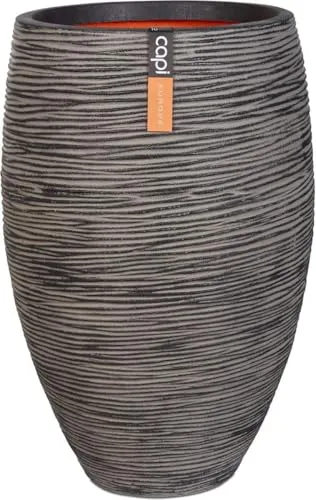 Capi Europe - Gefäß elegant Deluxe Rib NL - 38x58 - Anthrazit - Öffnung Ø27 - Blumentopf für den Innen- und Außeneinsatz - KOFZ1131