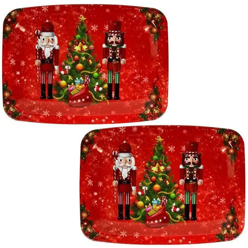 Weihnachtsteller Rechteckig Groß 2 Stück Nikolaus Advent Weihnachten Nussknacker