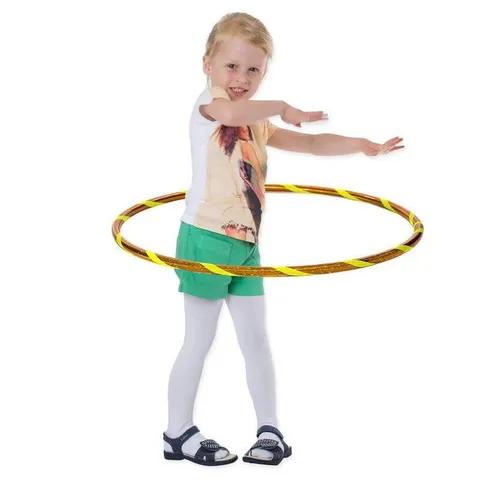 Hoopomania Hula-Hoop-Reifen Super Star für Kinder, Ø80cm, Gelb - Bunter Hula-Hoop-Reifen mit 80 cm Durchmesser, ideal für aktive Kinder. Fördert die Bewegung und macht jede Menge Spaß!