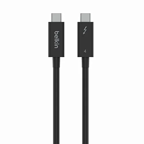 Belkin Aktives Thunderbolt 4-Kabel 2m - Multimedia Kabel mit 100W Power Delivery für schnellen Datentransfer bis zu 40 Gbit/s, kompatibel mit TB3 und ideal für MacBook Pro und iPhone 16 Pro.