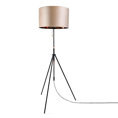 Pendelleuchte Stehleuchte Dreibein - Elegante Velourslampe für Ihr Wohnzimmer - Stilvolle Stehleuchte mit E27-Fassung, edlen Veloursstoffschirmen und einfacher Montage. Verwandeln Sie Ihr Zuhause in eine gemütliche Wohlfühl-Oase.