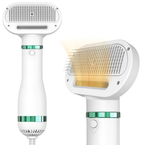 KUUBIA Hundeföhn | 2-in-1 Haartrockner mit Selbstreinigender Bürste