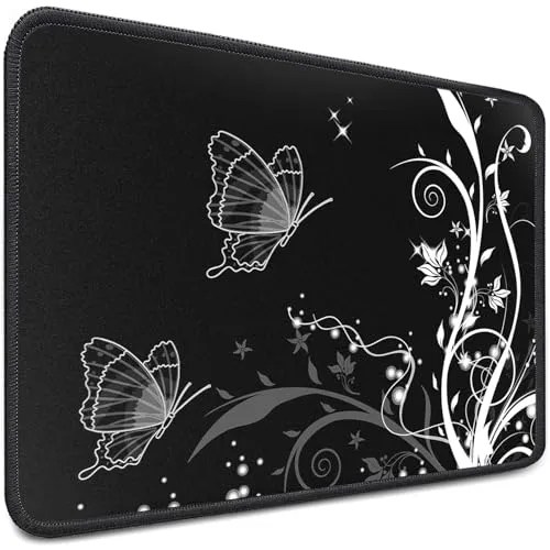 Sidorenko Gaming Mauspad - 280 x 200 mm - Mouse Pad mit Vernähte Kanten - Rutschfester Mousepad mit Einer speziellen Oberfläche verbessert Geschwindigkeit und Präzision - Maus Pad in schwarz