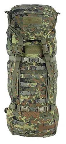 Sentinel 65 Liter Taktischer Roll Up Rucksack mit Molle-System Robuster Outdoor-Rucksack aus Cordura, Zwei-teiliger Top und Frontloader Erweiterbar