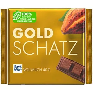 Ritter Sport Goldschatz 250 g – Vollmilchschokolade mit Karamellstückchen - Entdecken Sie Ritter Sport 