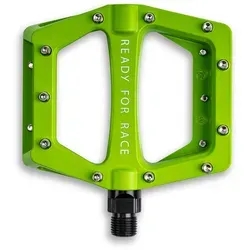 RFR Pedale Flat CMPT green - Fahrradpedale mit rutschfester Oberfläche und robustem Design, ideal für einen sicheren Halt bei jedem Wetter.