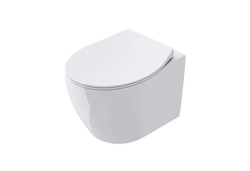 doporro Tiefspül-WC Aachen - Spülrandlos & Softclose - WC-Becken, modernes Design aus Keramik mit Silent-Close Funktion für leisen Absenkmechanismus und einfache Montage an DIN-Vorwandelementen.