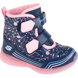 Skechers Illumi-Brights - Power Paint 302653N-NVMT, Schneestiefel für Mädchen, Dunkelblau mit Blinklicht - Wanderschuhe für Mädchen, wasserabweisend und warm gefüttert, mit praktischem Klettverschluss und integrierten Blinklichtern für mehr Spaß beim Laufen.
