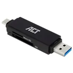 ACT SD Kartenleser USB C - 2-in-1 Kartenleser für SD und Micro SD, USB 3.0 mit 5 Gbit/s für schnelle Datenübertragung und einfache Nutzung