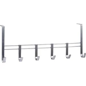 Zeller Türhaken 13897, zum Einhängen, silber, Metall verchromt, Hakenleiste mit 6 Haken