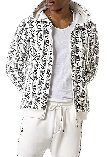 Redbridge Herren Hoodie Sweatshirt Kapuzenpullover mit Reißverschluss Zip Hoody Ecru S