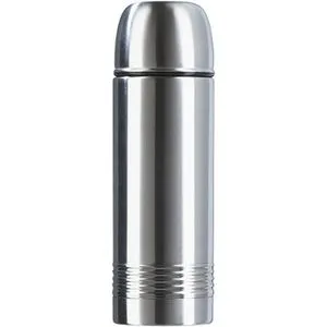 Emsa Thermosflasche Senator 0,5 l - Edelstahl, silber - Thermobehälter mit 0,5 l Fassungsvermögen, doppelwandig isoliert, hält 12 h heiß und 24 h kalt. Mit Safe Loc Klappverschluss und Trinkbecher-Deckel, ideal für unterwegs.