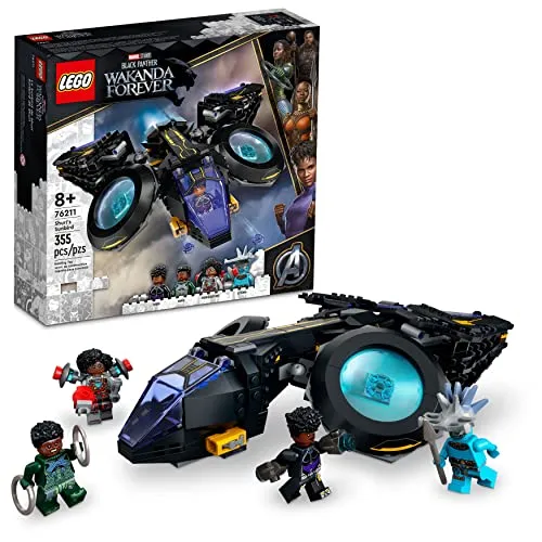 LEGO Marvel Shuri's Sunbird - Baubares Flugzeug für Kinder - Entdecke das LEGO Set Shuri's Sunbird aus Black Panther: Wakanda Forever! Mit 4 Minifiguren und klappbaren Flügeln bietet es endlosen Spielspaß für junge Superhelden-Fans.