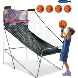 COSTWAY Basketballkorb mit 8 Spieloptionen – Elektronische Basketballspielmaschine - Erlebe den ultimativen Spielspaß mit der COSTWAY Basketballspielmaschine! Sie bietet 8 spannende Spieloptionen für bis zu 4 Spieler. Die stabile Konstruktion und das innovative Scoring-System sorgen für ein realistisches Spielerlebnis.