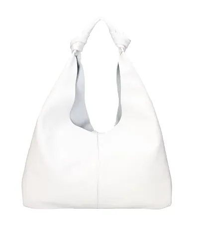 Viola Castellani Umhängetasche für Damen. Handwerkliches Produkt. Außenmaterial: Echtes Leder. Hergestellt in Italien. GLX220715623FBG-WEISS. 40x42x2 cm
