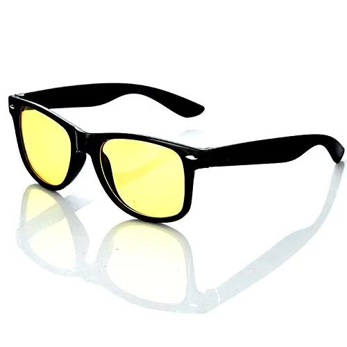 HAC24 Nachtfahrbrille im Retro-Look Nachtsichtbrille Nachtbrille Sonnenbrille Auto Motorrad Kontrast Brille