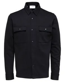 SELECTED HOMME Men's SLHJACKIE Sweat Jacket - Stilvolle Funktionsjacke in Schwarz, XL - Moderne Funktionsjacke mit durchgehender Druckknopfleiste und zwei praktischen Brusttaschen, ideal für lässige Outdoor-Aktivitäten.