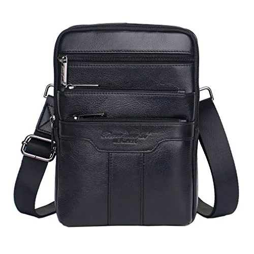 Xieben Umhängetasche aus Leder Schulter Crossbody Reisetasche für Herren Frauen