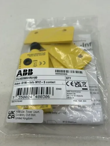 ABB Adam DYN Info M12-5 Unfallschutzsensor - Bewegungsmelder mit IP67 Schutzart, ideal für industrielle Anwendungen und sorgt für zuverlässige Sicherheit in herausfordernden Umgebungen.