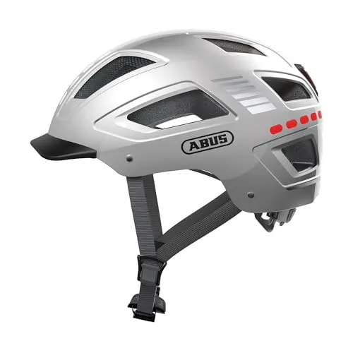 ABUS Hyban 2.0 LED Fahrradhelm mit Licht - Fahrradhelm für Damen und Herren mit robuster ABS-Hartschale und 360° Sichtbarkeit durch aufladbare LED-Lichter - ideal für den Stadtverkehr.