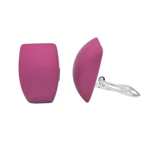 Clip Ohrring 27x17mm Trapez pink matt Kunststoff-Bouton | Gallay