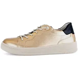 Gabor Leder-Sneakers in Gold - 39 - Sneaker mit metallisch glänzender Oberfläche und rutschhemmender Laufsohle, ideal für stilvolle Auftritte und hohen Tragekomfort.