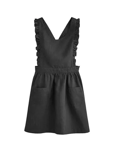 NEXT Mädchen Standard Schulkleidung Latzkleid mit Rüschendetail Grau 128