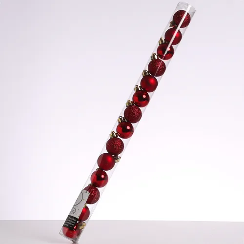 Christbaumkugel Weihnachtskugel bruchfest glänzend matt glitzernd rot 14 Stk