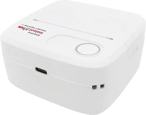 Easypix InstantFUN Pocket Printer P1 - Schwarz-Weiss - Kompakter Pocket Printer für Sofortdruck, ideal für kreative Projekte und spontane Erinnerungen, perfekt für unterwegs.