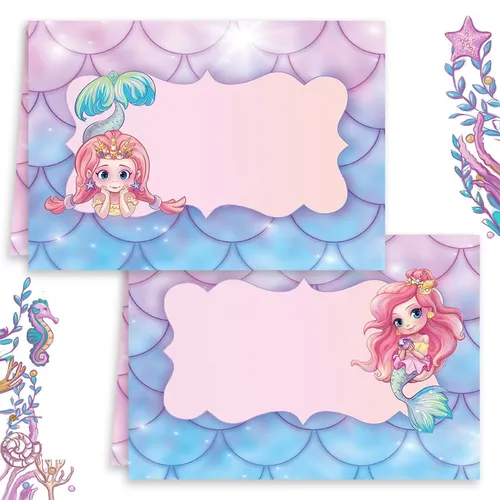 25x Tischkarten Taufe Mädchen Set 