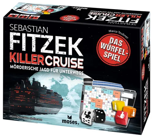 moses. Sebastian Fitzek Killercruise - Das Würfelspiel - Gesellschaftsspiel für 1-4 Spieler, erlebe Fitzeks Psychothriller hautnah auf einer spannenden Horror-Kreuzfahrt mit anpassbarem Schwierigkeitsgrad.