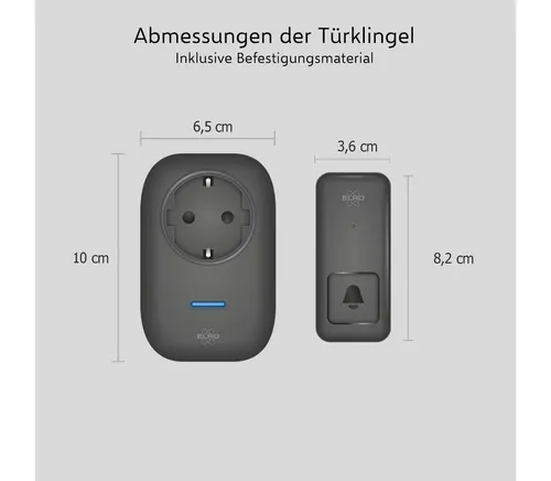 Elro Türklingel-Set DB4000PL, 1 Empfänger, 64 Klingeltöne, (2-tlg), drahtloses Türklingel-Set 1 Taster + 1 Empfänger für die Steckdose
