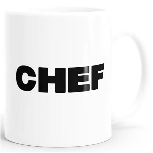 MoonWorks Kaffee-Tasse Chef-Tasse einfarbig Weiss unisize von MoonWorks