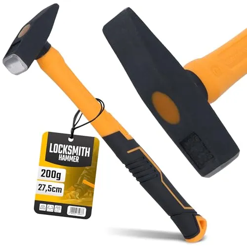 Instalguru Schlosserhammer 200 G Hammer Robuster Fiberglasstiel Ergonomischer Werkstatthammer Gehärteter Stahl Profi Klempner Handwerker Langlebig Vibrationsdämpfend