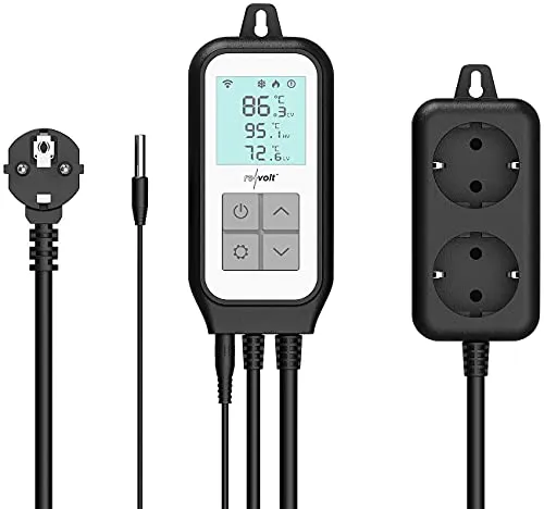 revolt Thermotimer WLAN-Steckdosen-Thermostat für 2 Geräte von revolt