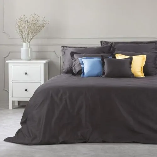 Bettwäschegarnitur Selbst Schaffen - Schwarz, 1x Bettbezug 160x200 - Bettwäsche-Sets aus 100% Satinbaumwolle, hautsympathisch und pflegeleicht. Gestalten Sie Ihr individuelles Set mit verschiedenen Größen und Farben für ein einzigartiges Schlafzimmerdesign.