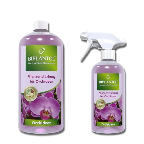 BIPLANTOL® Orchideen - 500ml Spray + 1L Nachfüllflasche | natürliche Orchideen Pflege für Blühfreudigkeit & Vitalität | Orchideen Spray, anwendungsfertige Sprühlösung ohne Kalkrückstände