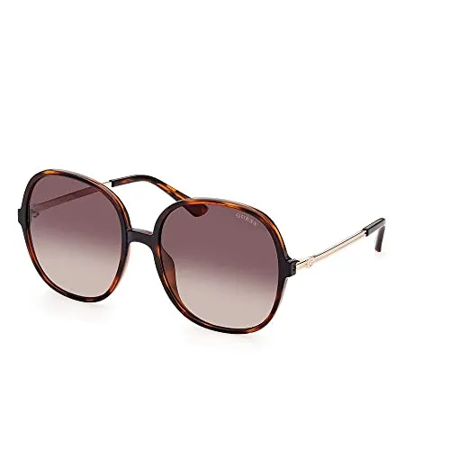 Guess Sonnenbrille GU7844 52F Havana Braun Damen - Sonnenbrille mit UV400 Schutz, stylischem runden Design und hochwertigem Plastikrahmen in Havana-Farbe, ideal für modebewusste Frauen.