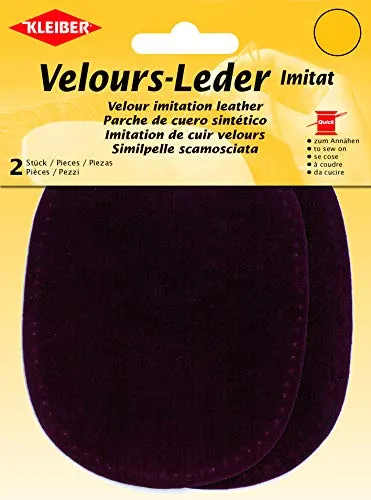 Kleiber + Co.GmbH Velour-Leder-Imitat klein, Wildleder, Violett, ca. 13 cm x 10 cm